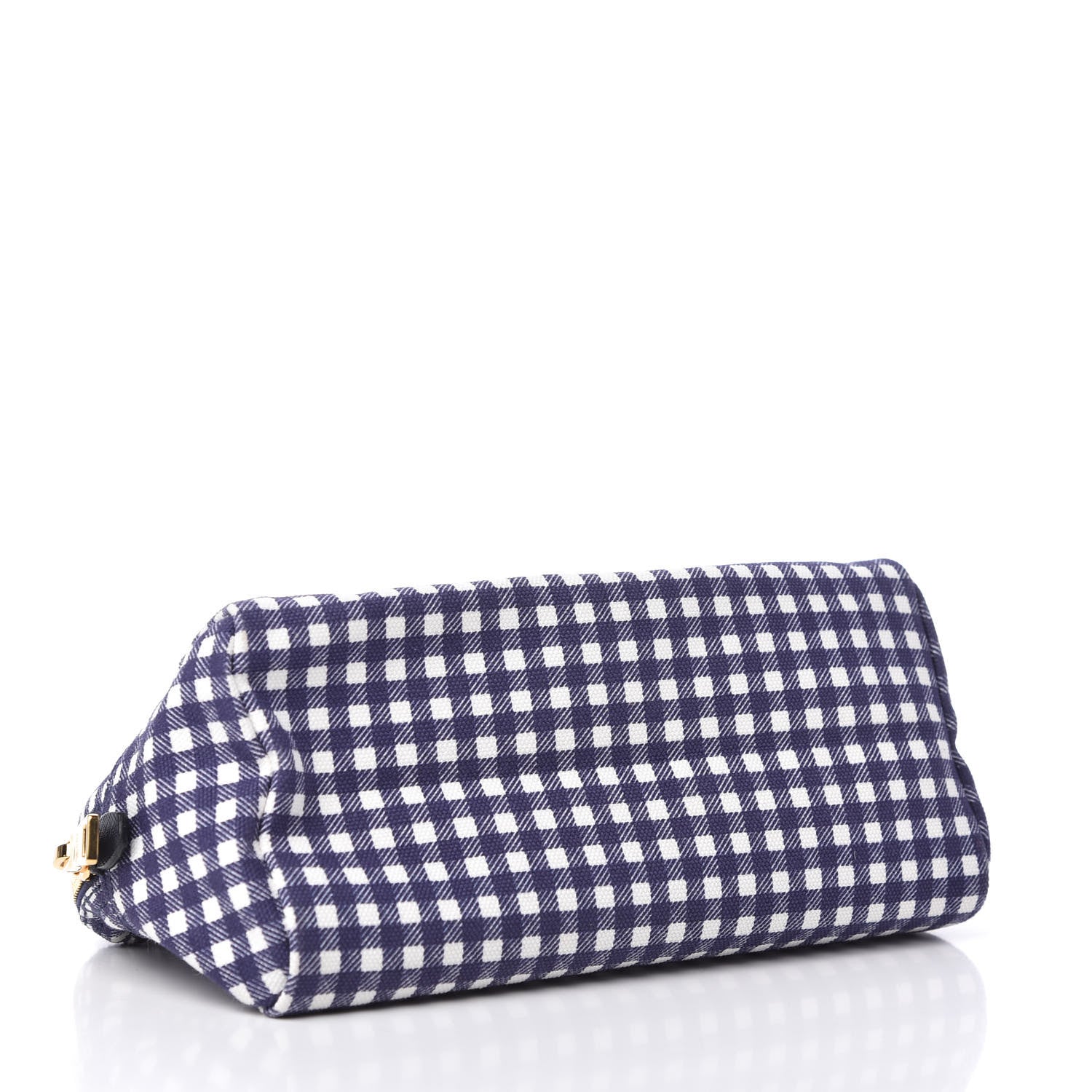 PRADA カナパ　ブルーギンガムチェック Prada Canapa St Vichy Gingham Cosmetic Pouch Baltico 763291