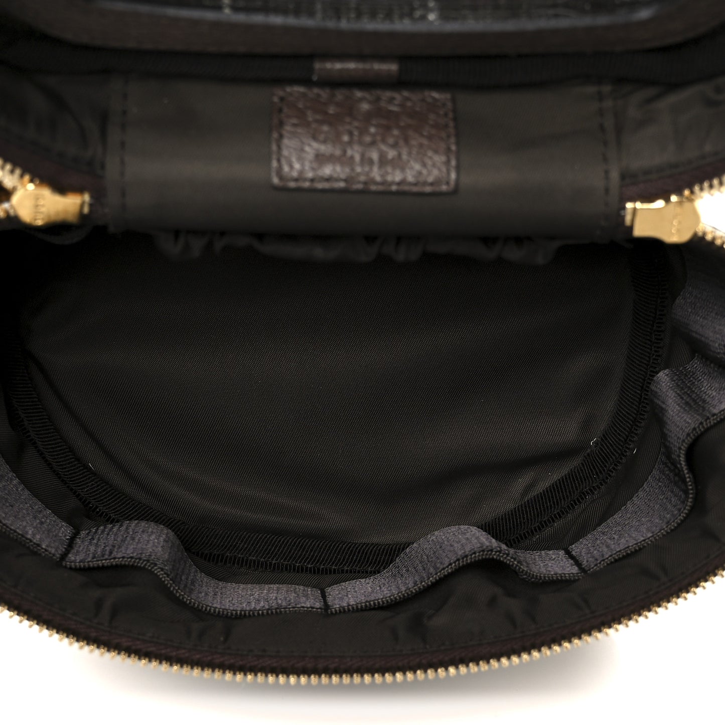 GG Supreme Monogram Textured Calfskin Web Ophidia Vanity Cosmetic Case Beige Ebony New Acero