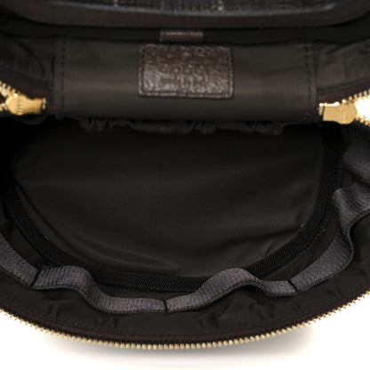 Gucci GG Supreme Monogram Textured Calfskin Web Ophidia Vanity Cosmetic Case Beige Ebony New Acero 5 of 11
