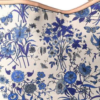 Gucci Canvas Flora Floral Large Wave Hobo Blue 10 of 10