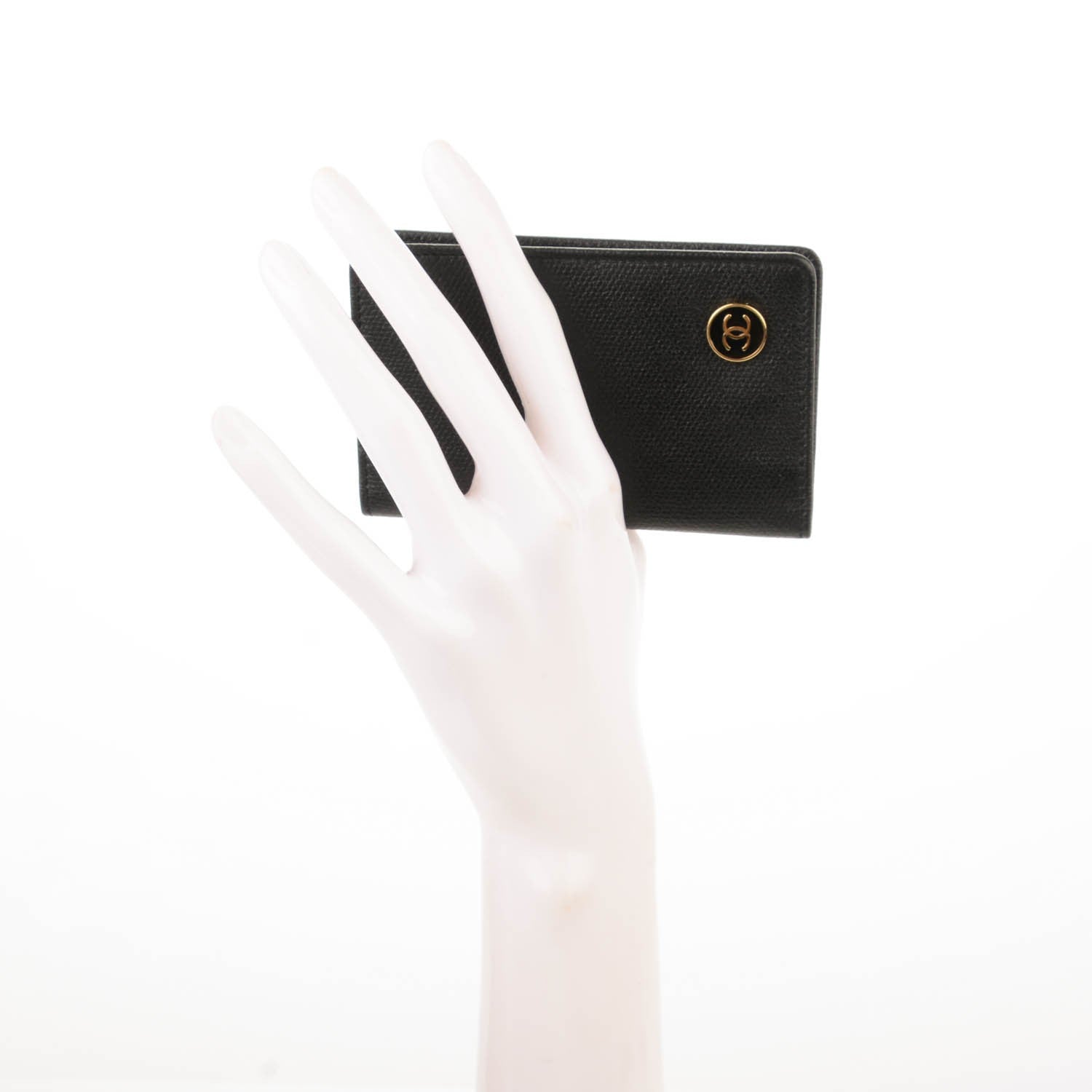 Chanel Grained Calfskin Small CC Button Pocket Agenda Cover Black 2 of 7