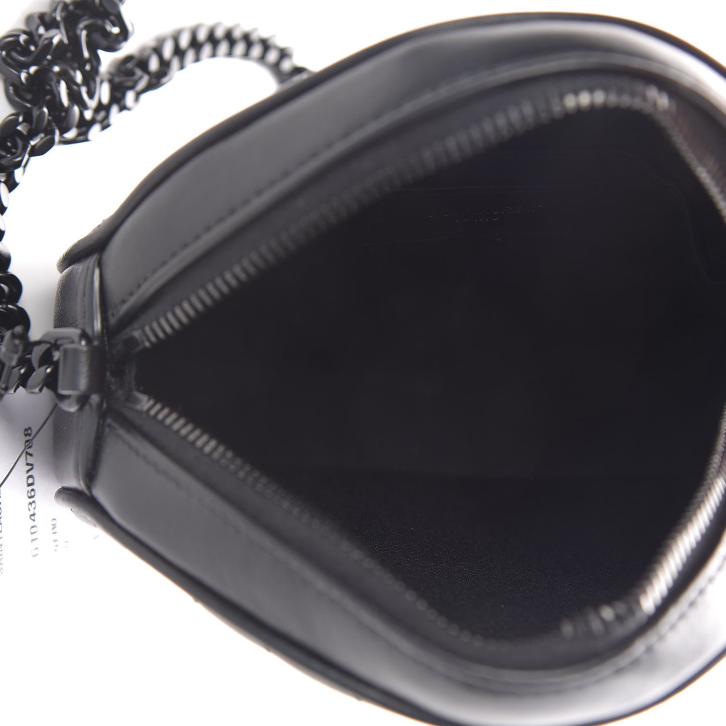 Calfskin Matelasse Chevron Round Vinyle Camera Bag Black