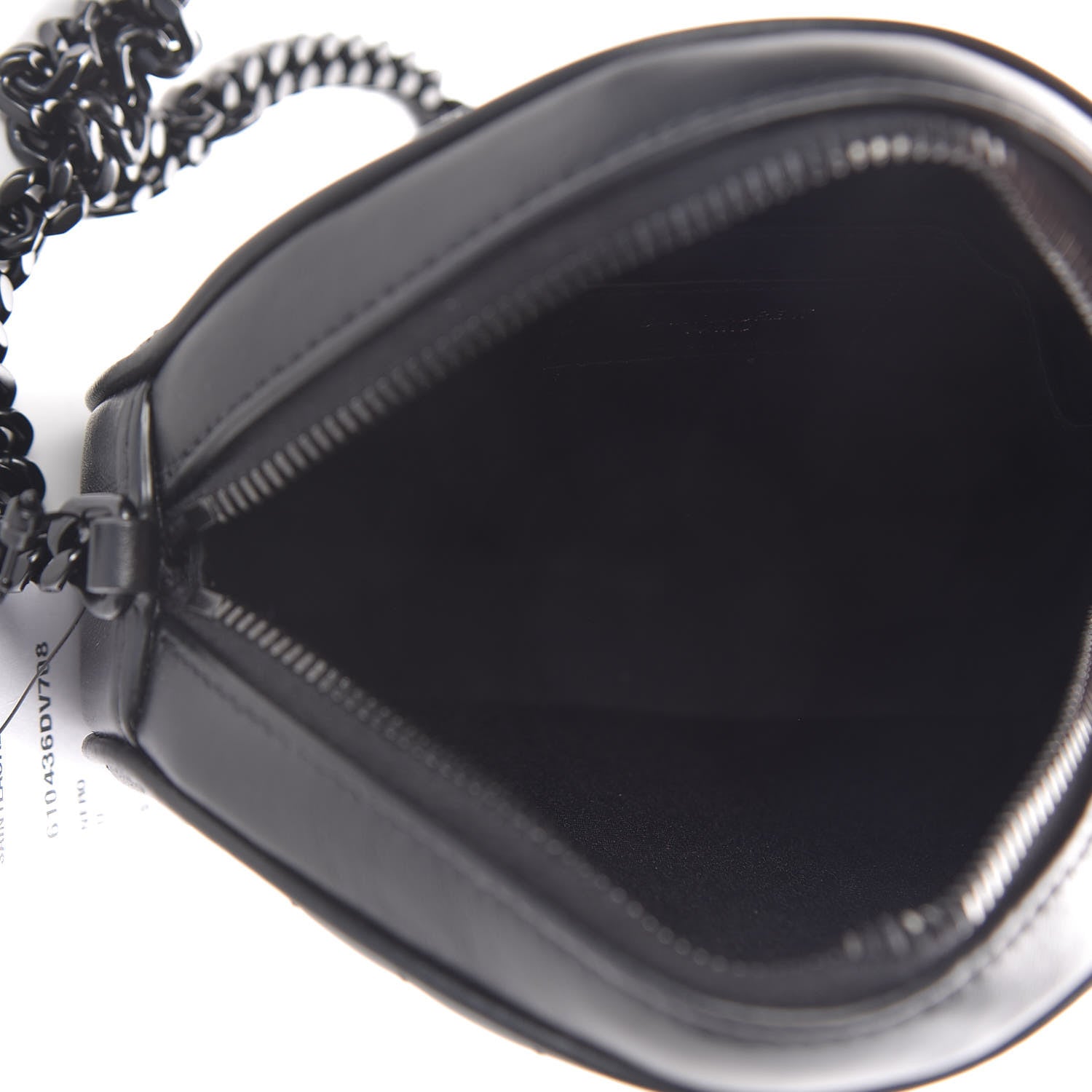 Saint Laurent Calfskin Matelasse Chevron Round Vinyle Camera Bag Black 5 of 9