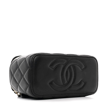 Chanel Lambskin Quilted Small Pearl Crush Vanity Case With Chain Black 4 of 11