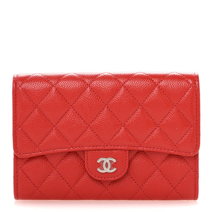 Chanel Caviar Quilted Medium Flap Wallet Red 1 of 8