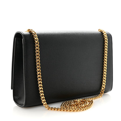 Saint Laurent Grain De Poudre Medium Classic Monogram Kate Satchel Black 3 of 9