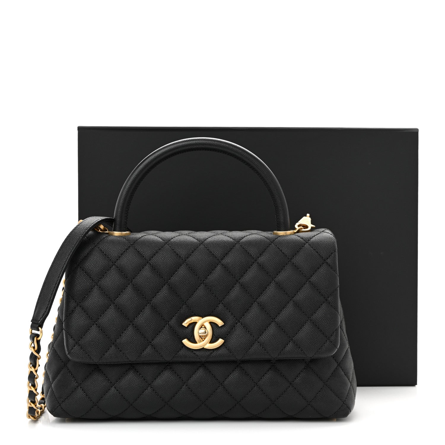 Chanel Caviar Quilted Small Coco Handle Flap Black 11 of 11