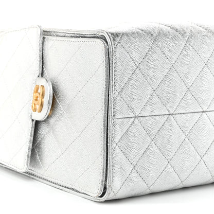 Chanel Metallic Caviar Quilted Medium Chanel 25 Handbag Silver 10 of 11