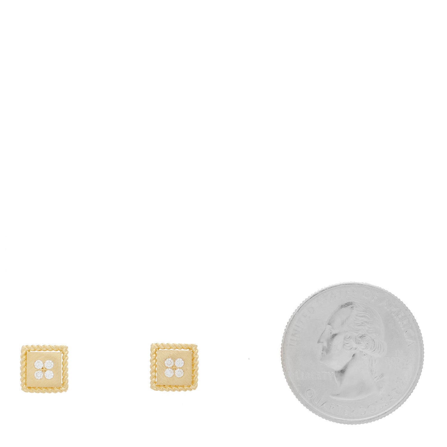 Roberto Coin 18K Yellow Gold Diamond Palazzo Ducale Stud Earrings 2 of 5