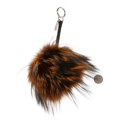 Fendi Fox Mink Rabbit Fur Vitello Flamingo Kooky Monster Bag Bug Charm Zucca Multicolor Black 2 of 5