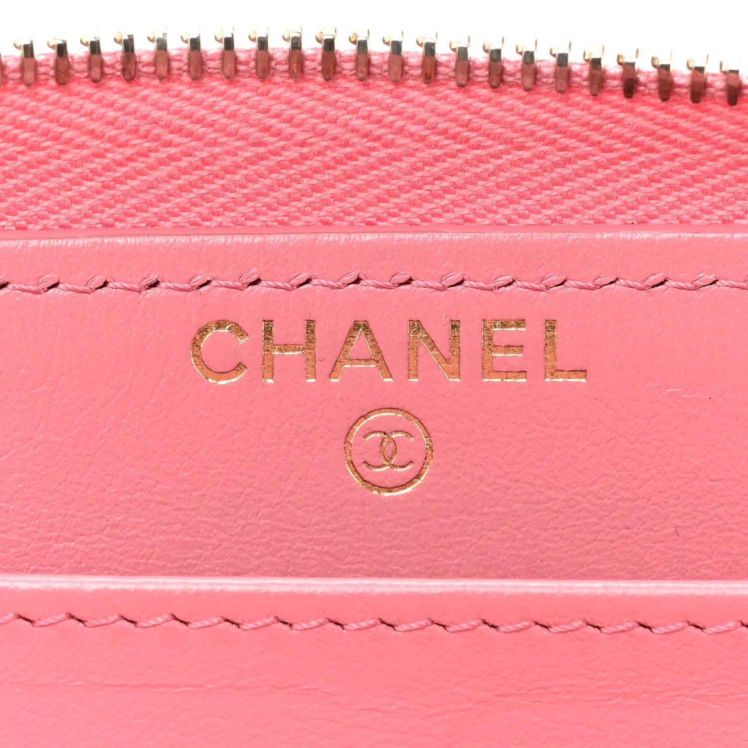 Chanel Caviar Quilted Large Gusset Zip Around Wallet Pink 10 of 19