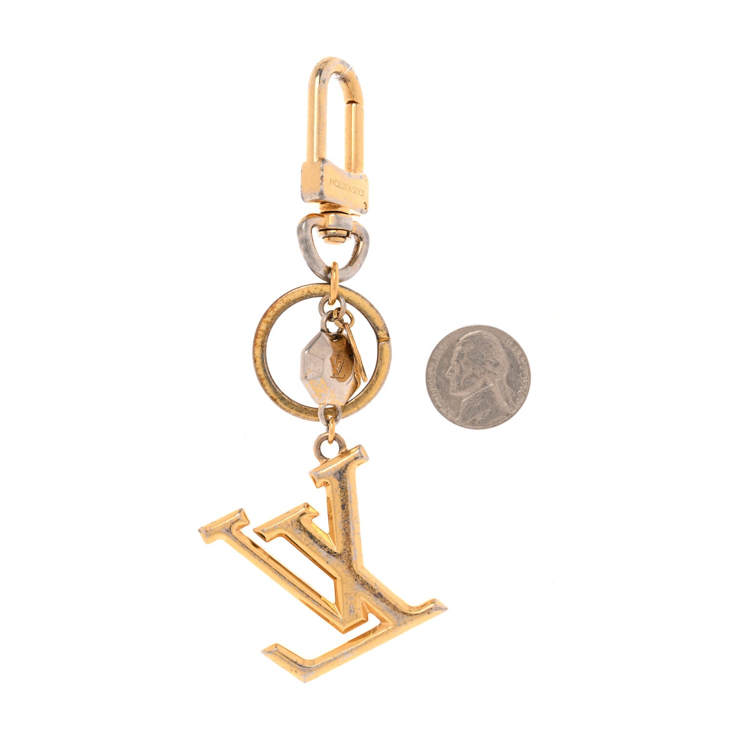 Louis Vuitton LV Facettes Bag Charm Key Holder Gold 2 of 6