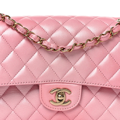 Chanel Cloudy Pearly Goatskin Quilted Medium Double Flap Pink 8 of 11