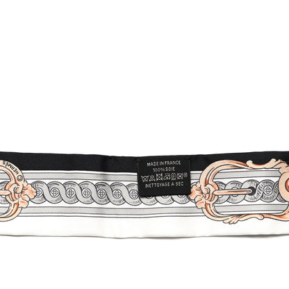 Hermes Silk Bride De Cour Twilly Black White Or Rose 4 of 4
