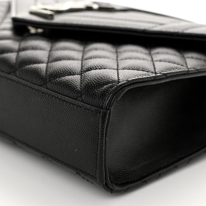 Saint Laurent Grain De Poudre Textured Mixed Matelasse Triquilt Medium Monogram Satchel Black 9 of 10