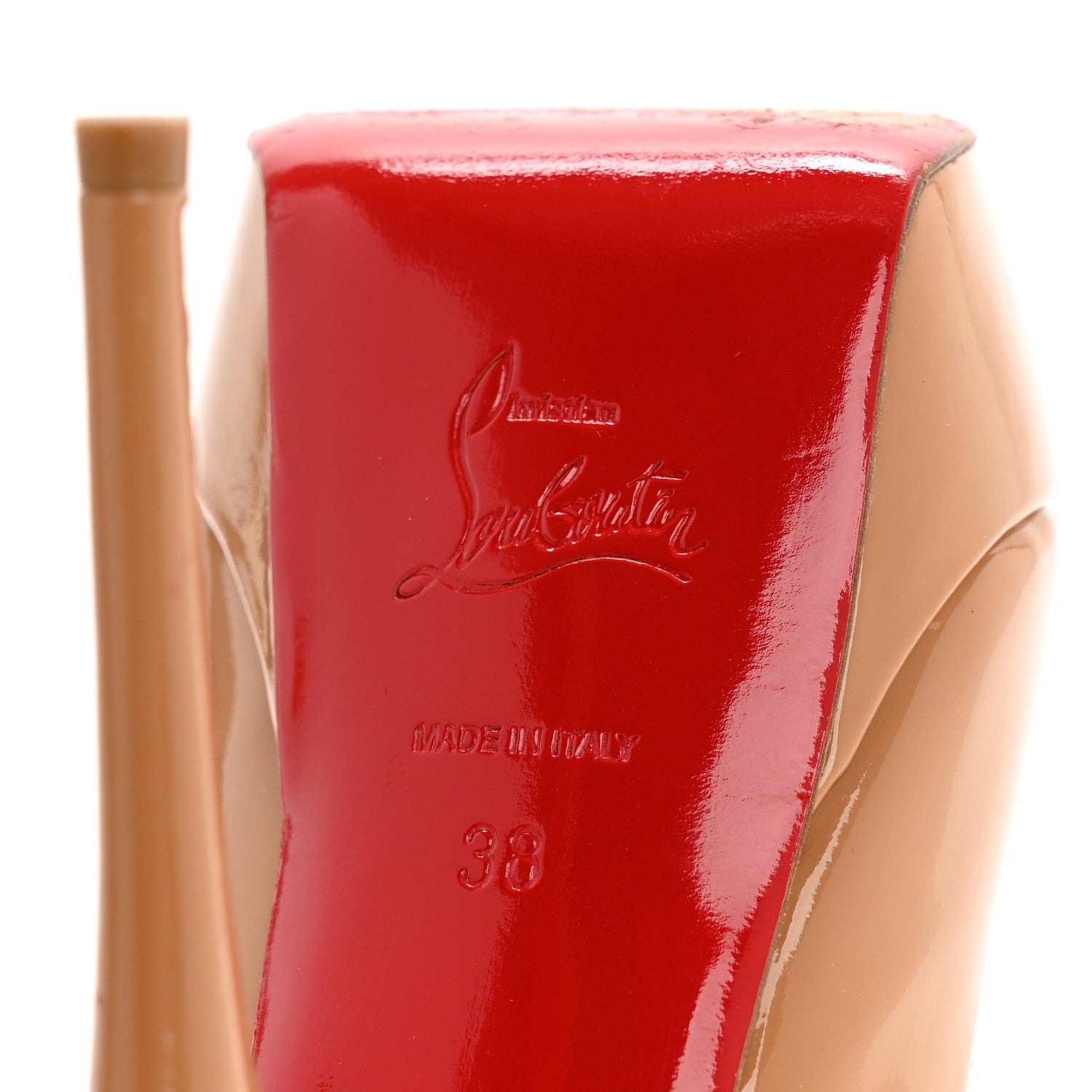 Christian Louboutin Patent Lady Peep 150 Pumps 36 Nude 38 Nude 7 of 8