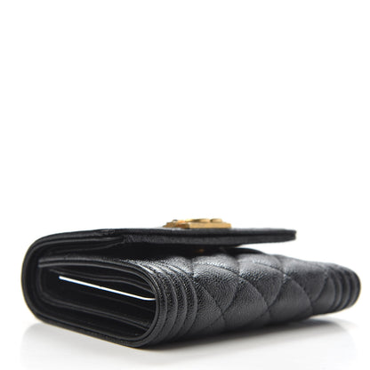Chanel Caviar Quilted Compact Boy Wallet Black 4 of 8