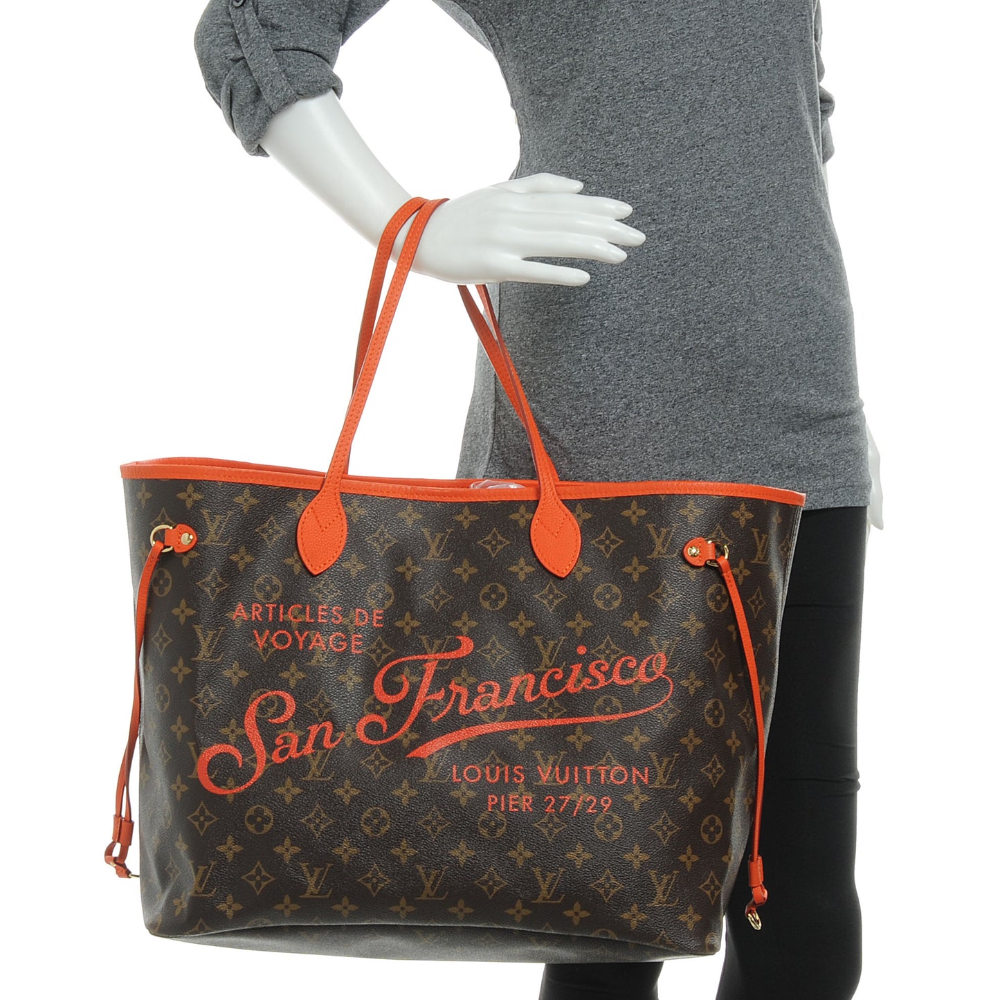 Monogram Articles de Voyage Ikat San Francisco LV Cup Neverfull GM Orange