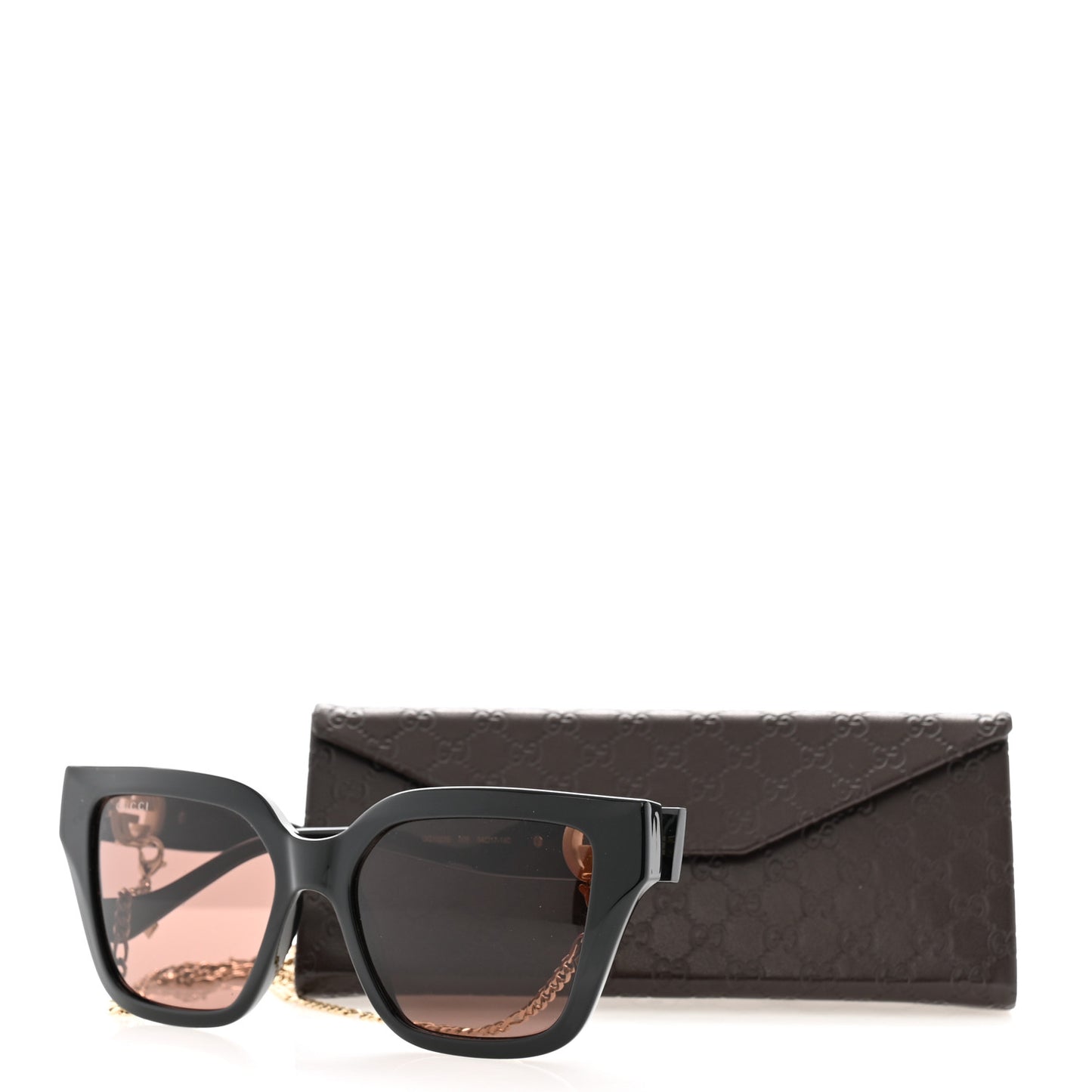 Acetate Square Frame Chain Sunglasses GG1023S Black
