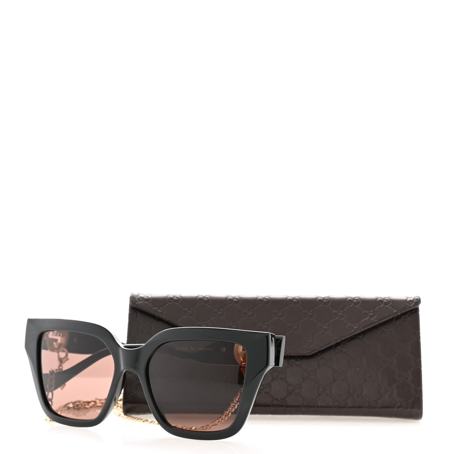 Gucci Acetate Square Frame Chain Sunglasses GG1023S Black 8 of 8