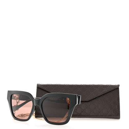 Gucci Acetate Square Frame Chain Sunglasses GG1023S Black 8 of 8