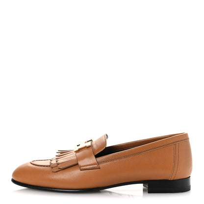 Hermes Goatskin Womens Royal Loafers 36 Naturel 1 of 13