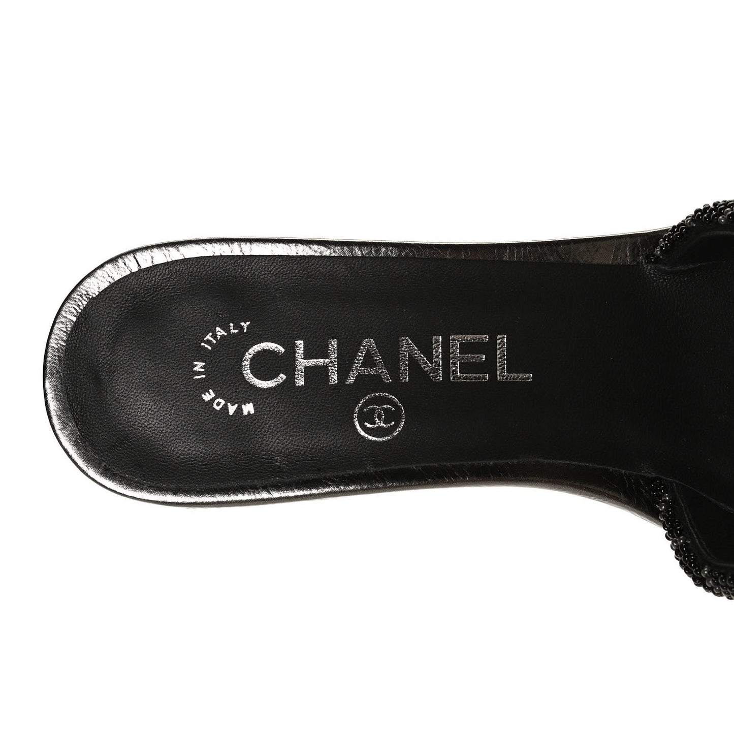 Pearl Embroidery CC Mules 36 Black