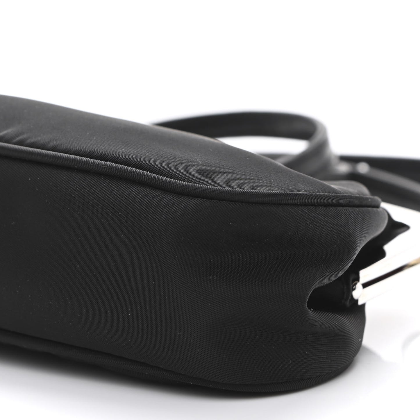 Nylon Kisslock Crossbody Bag Black