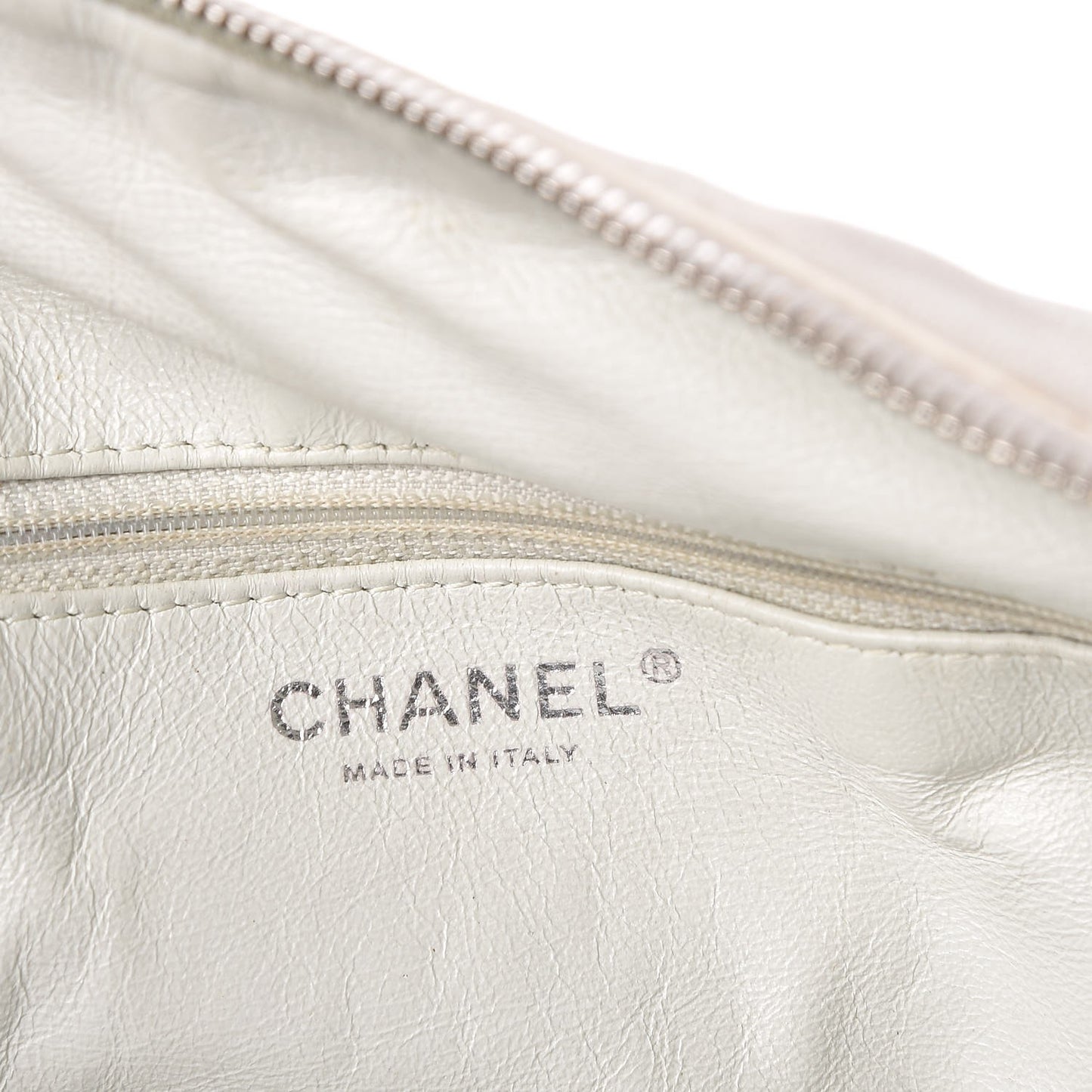 Calfskin Modern Chain Hobo White