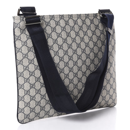Gucci GG Plus Monogram Large Flat Messenger Bag Beige Blue 3 of 10
