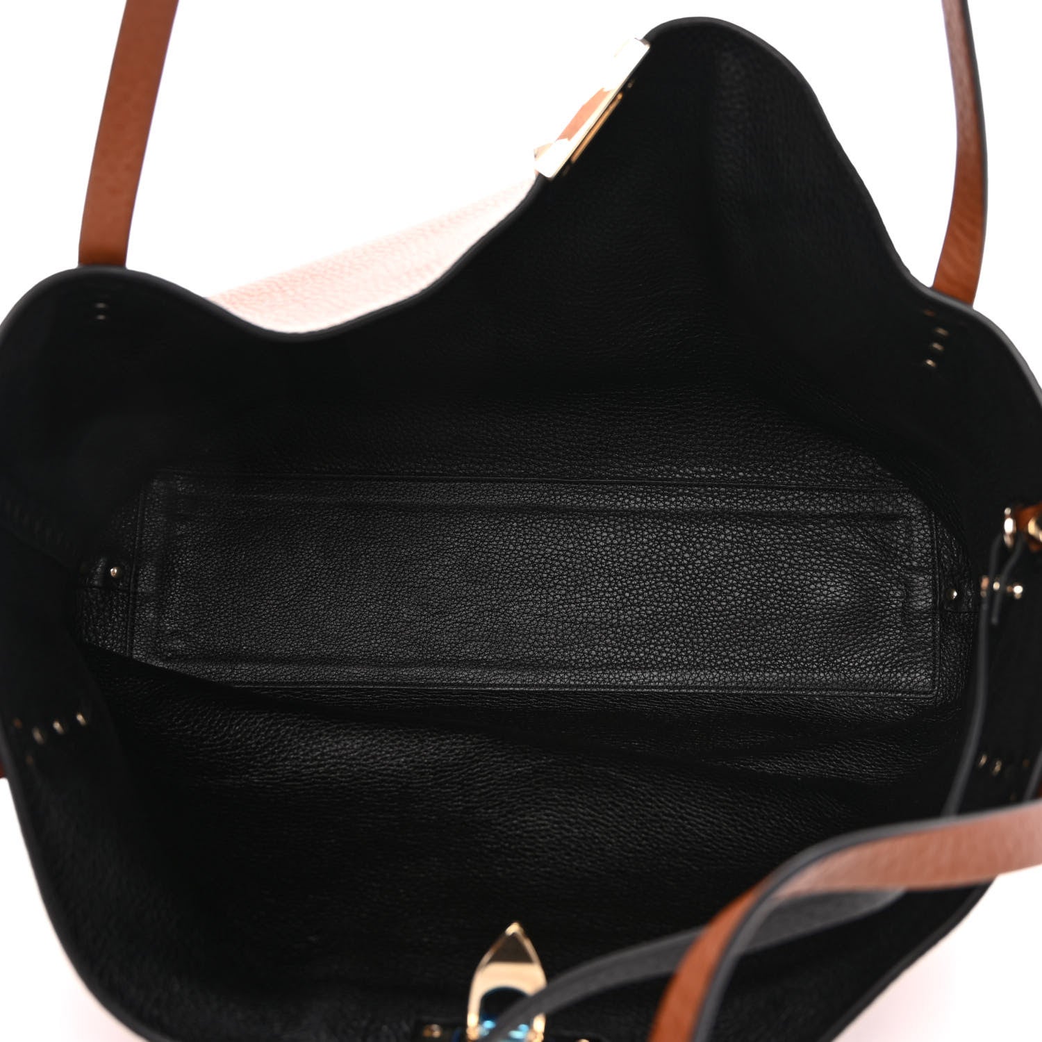 Valentino Garavani Pebbled Calfskin Rockstud Tote Brown 6 of 10