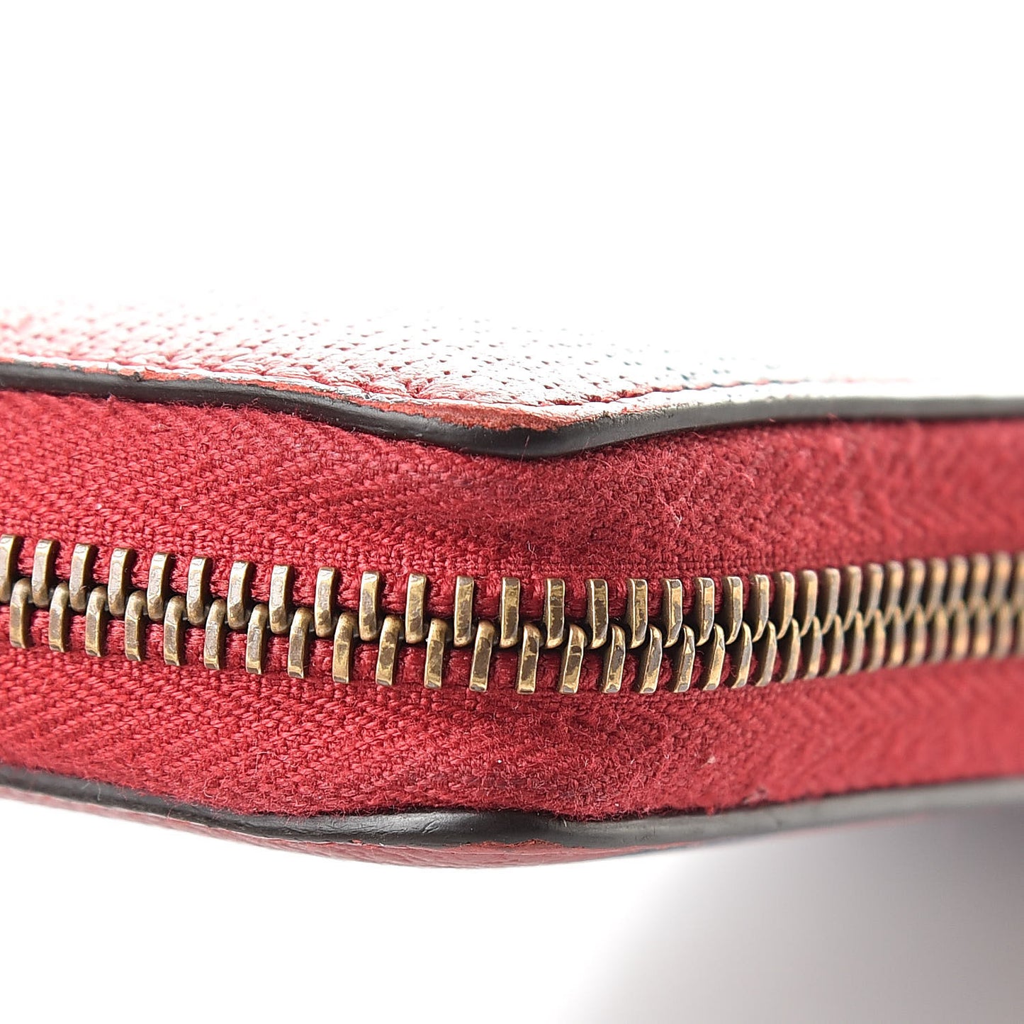 Calfskin Striped Kingsnake Zip Around Wallet Red