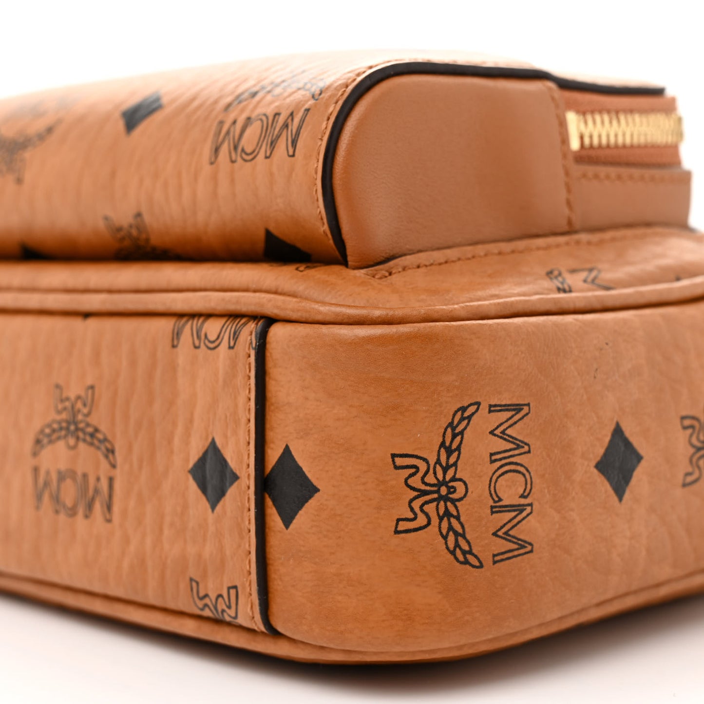 Visetos Monogram Small Aren Crossbody Cognac