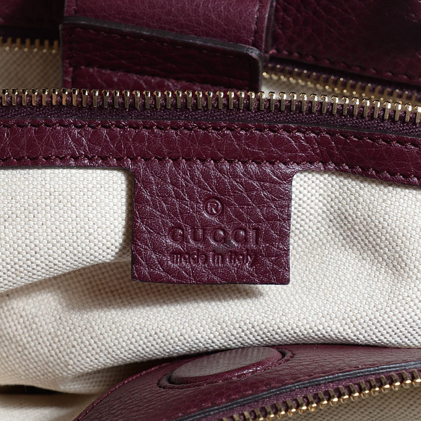 Calfskin Large Bamboo Shopper Tote Burgundy