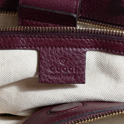 Gucci Calfskin Large Bamboo Shopper Tote Burgundy 6 of 9