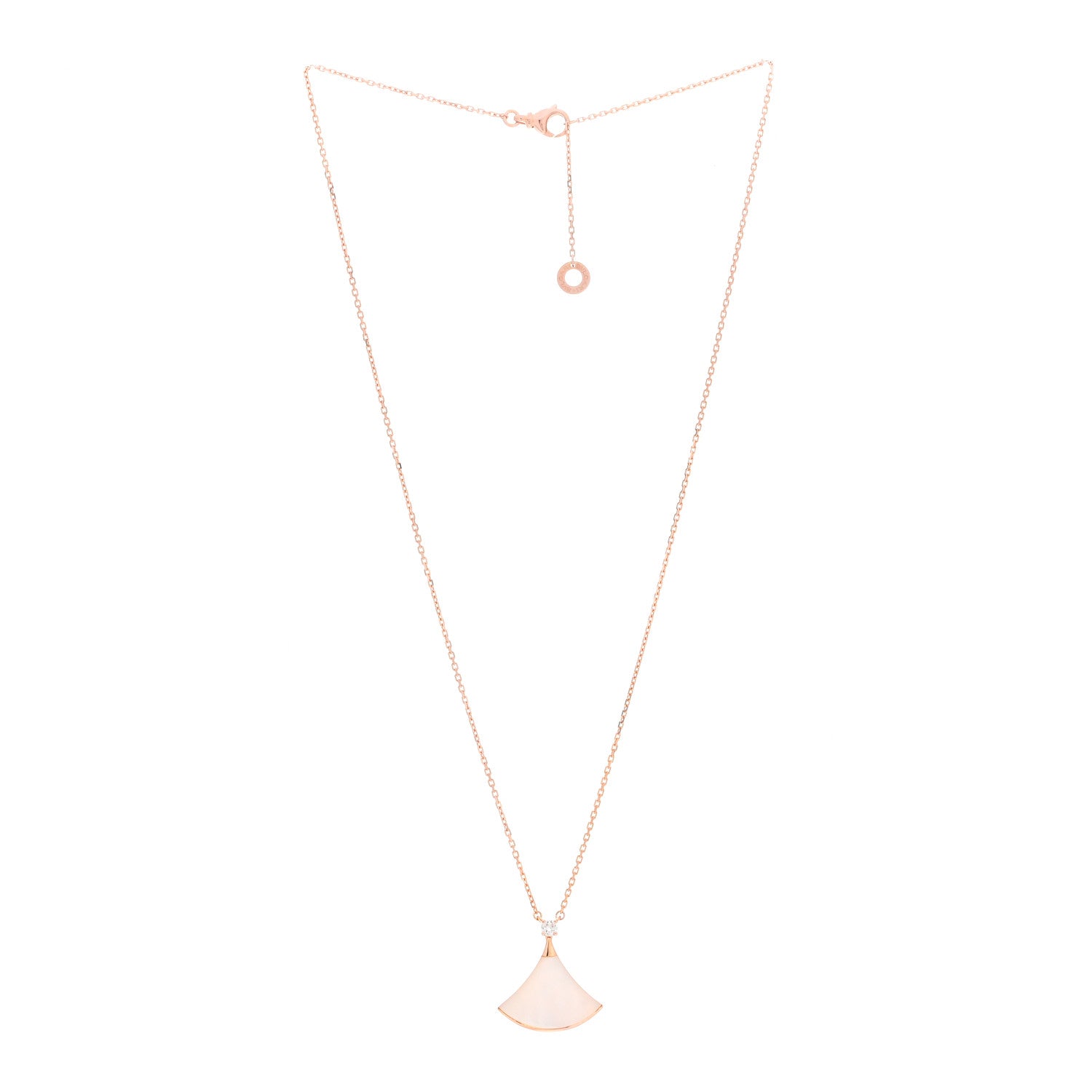 Bulgari 18K Rose Gold Diamond Mother of Pearl Divas' Dream Pendant Necklace 3 of 6