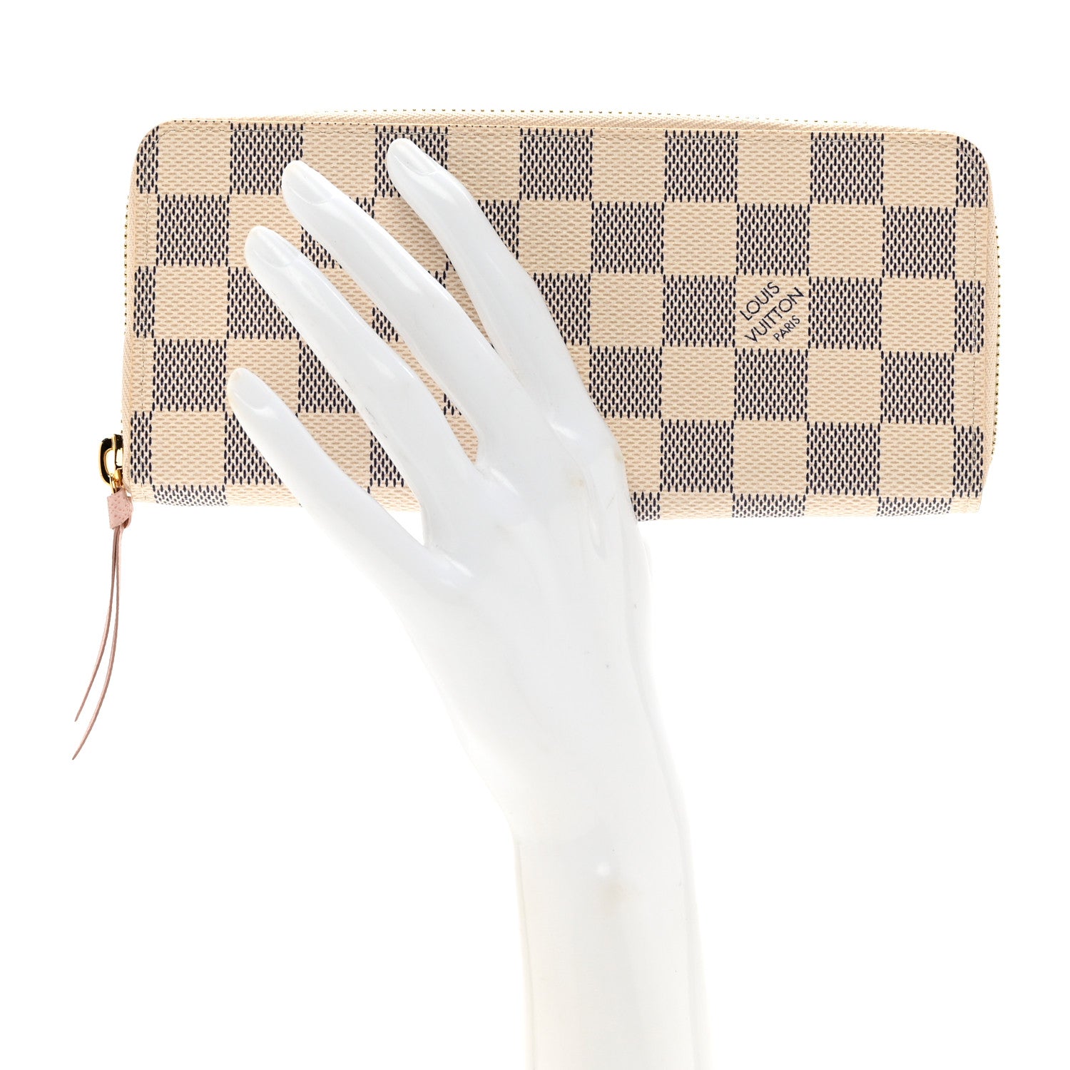 Louis Vuitton Damier Azur Clemence Wallet Rose Ballerine 2 of 7