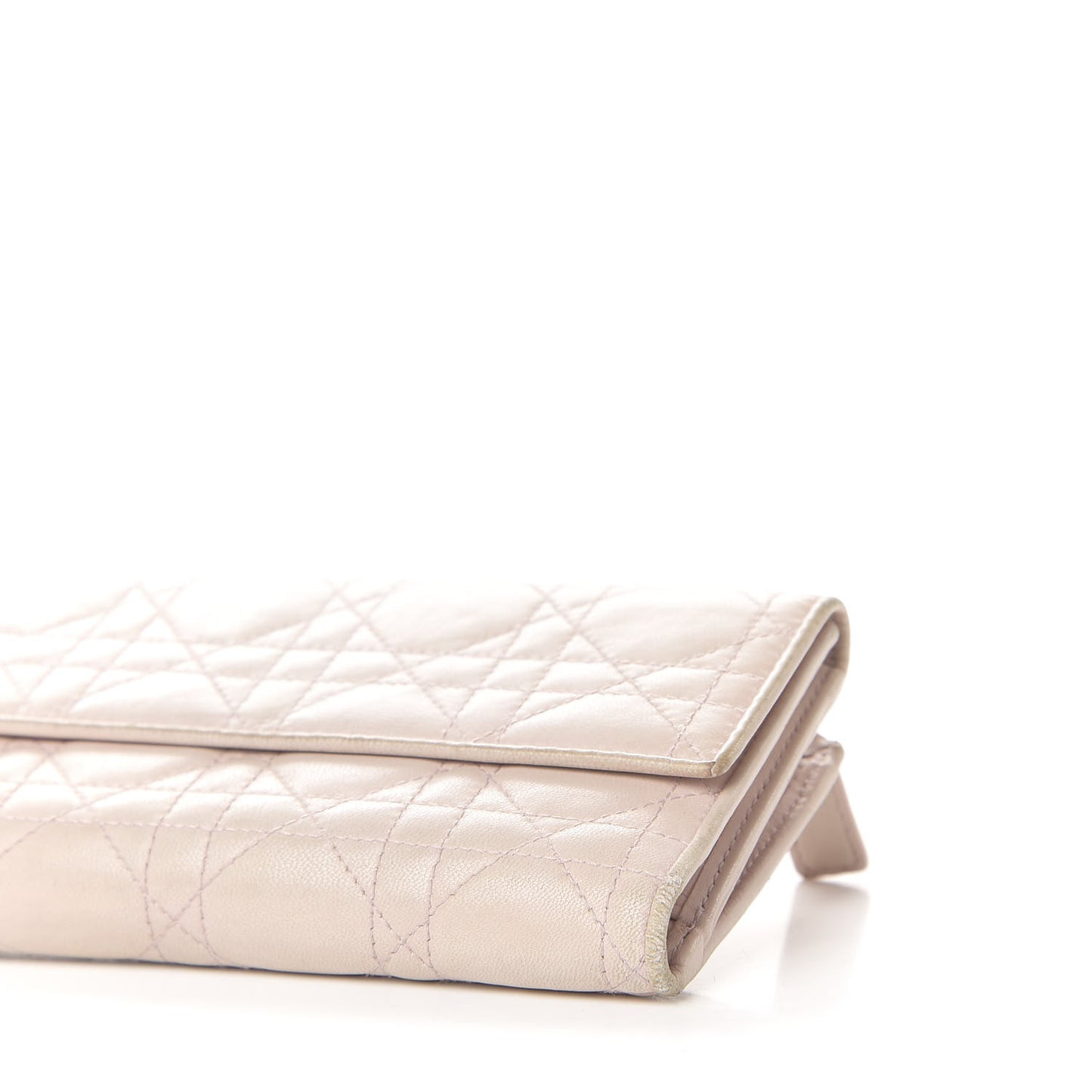 Lambskin Cannage Lady Dior Flap Wallet Light Pink