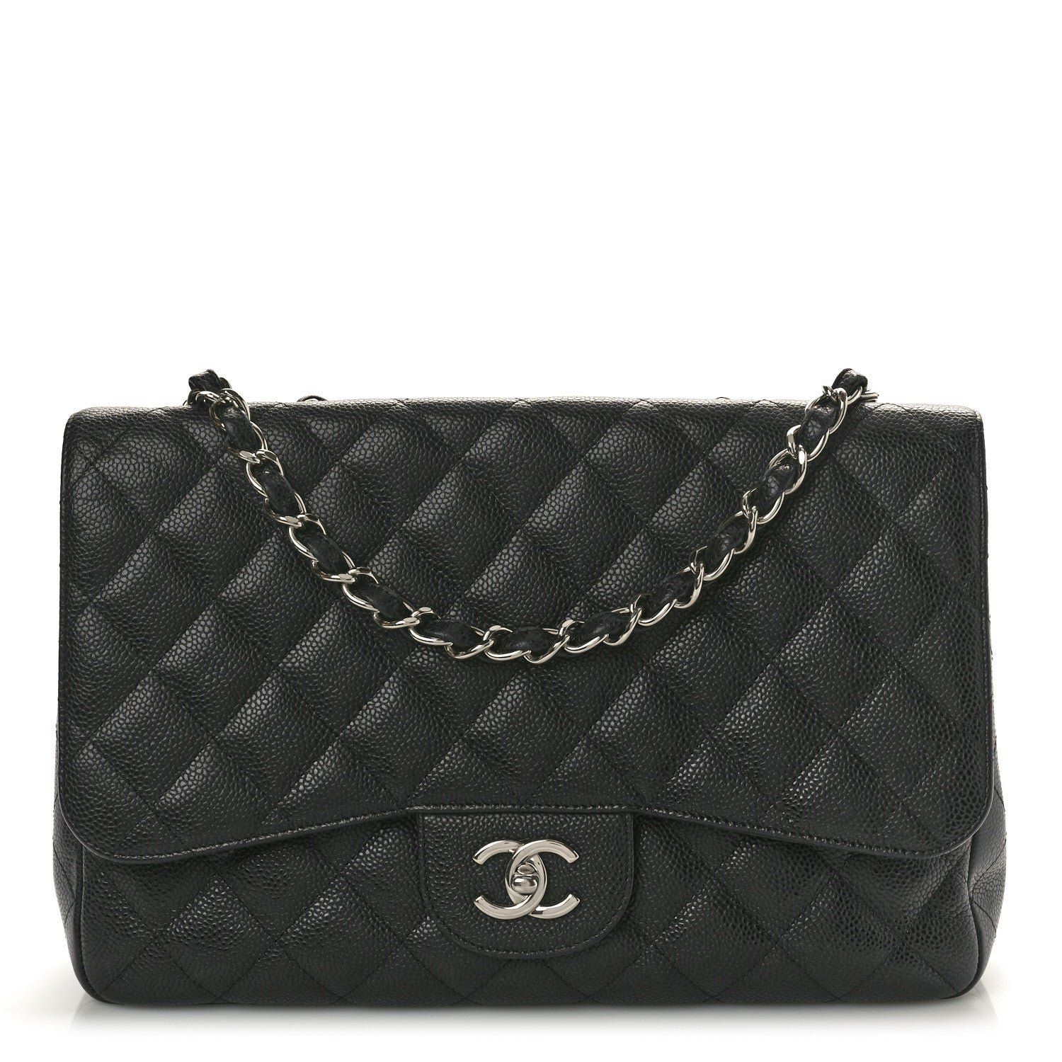 Chanel Caviar Quilted Jumbo Single Flap Black 1 of 10