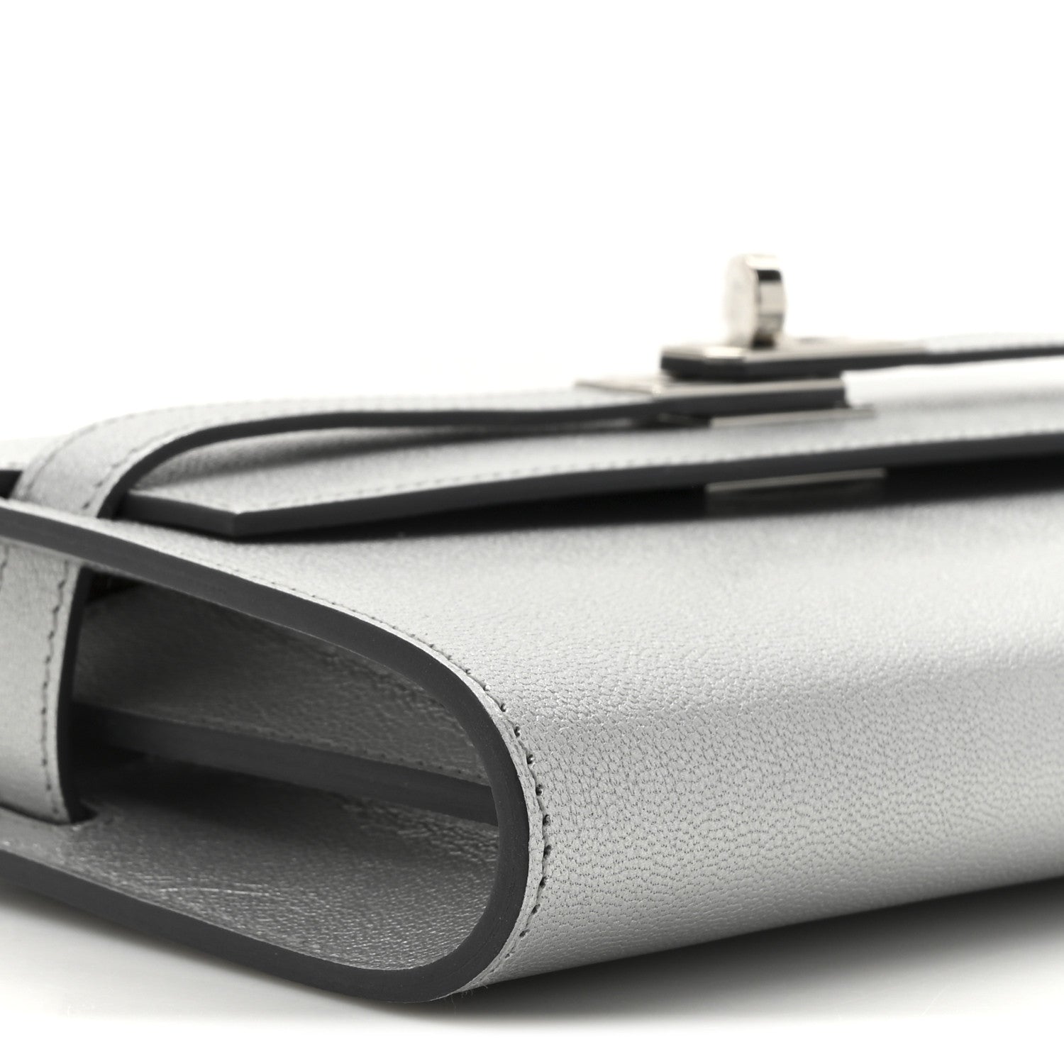 Hermes Metallic Chevre Chamkilight Kelly Wallet To Go Argent 10 of 11