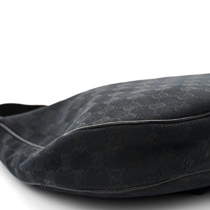 Gucci Monogram Medium Half Moon Hobo Black 9 of 10