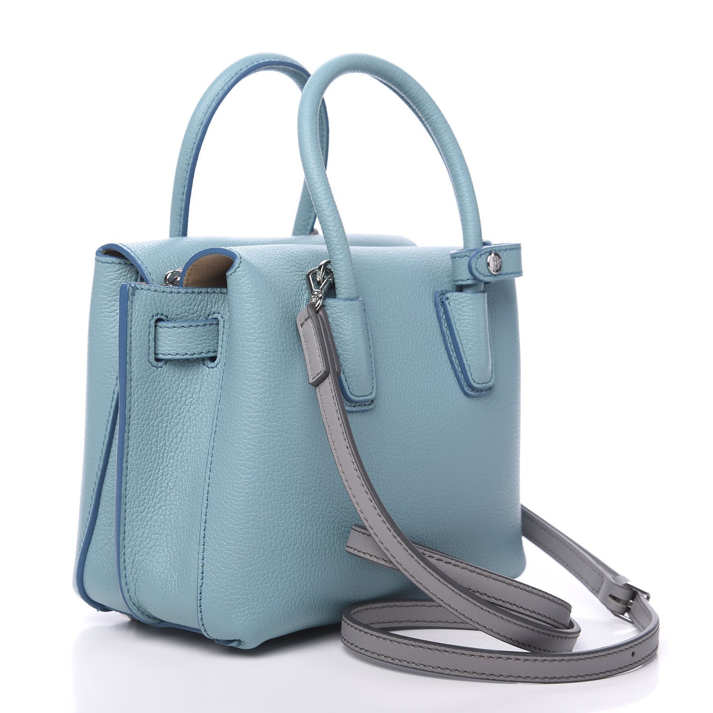 Grained Calfskin Mini Milla Tote Sky Blue