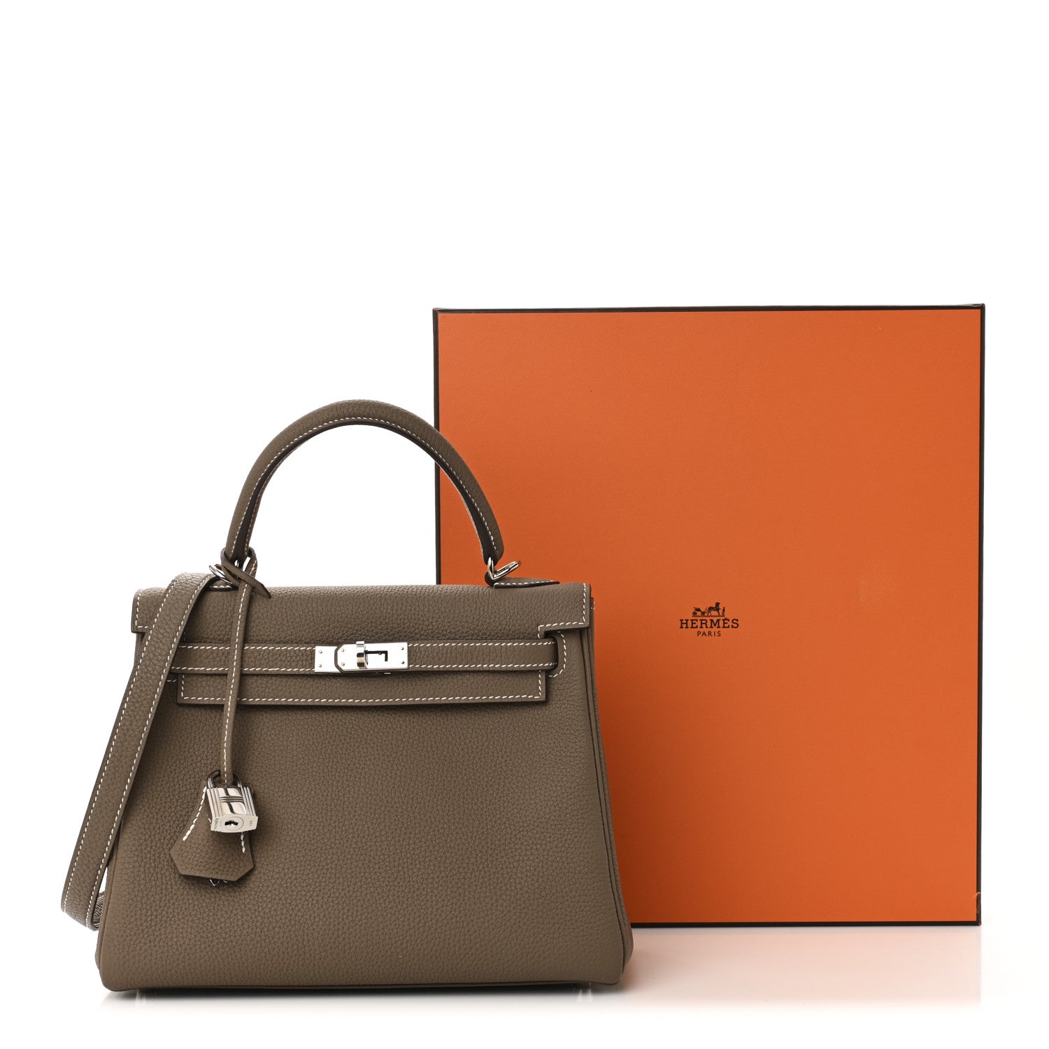 Hermes Togo Kelly Retourne 25 Etoupe 11 of 11