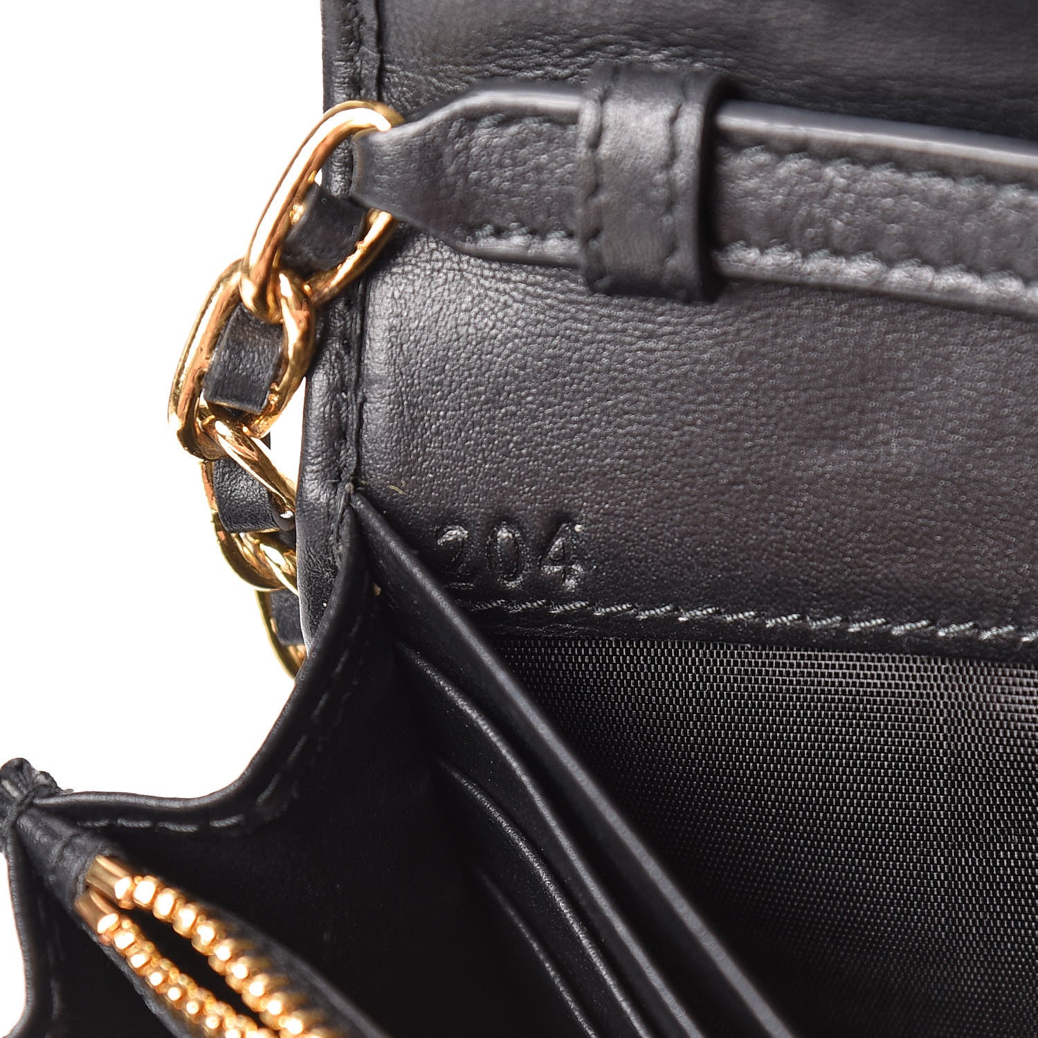 Prada Soft Calfskin Quilted Chain Wallet Black 7 of 14