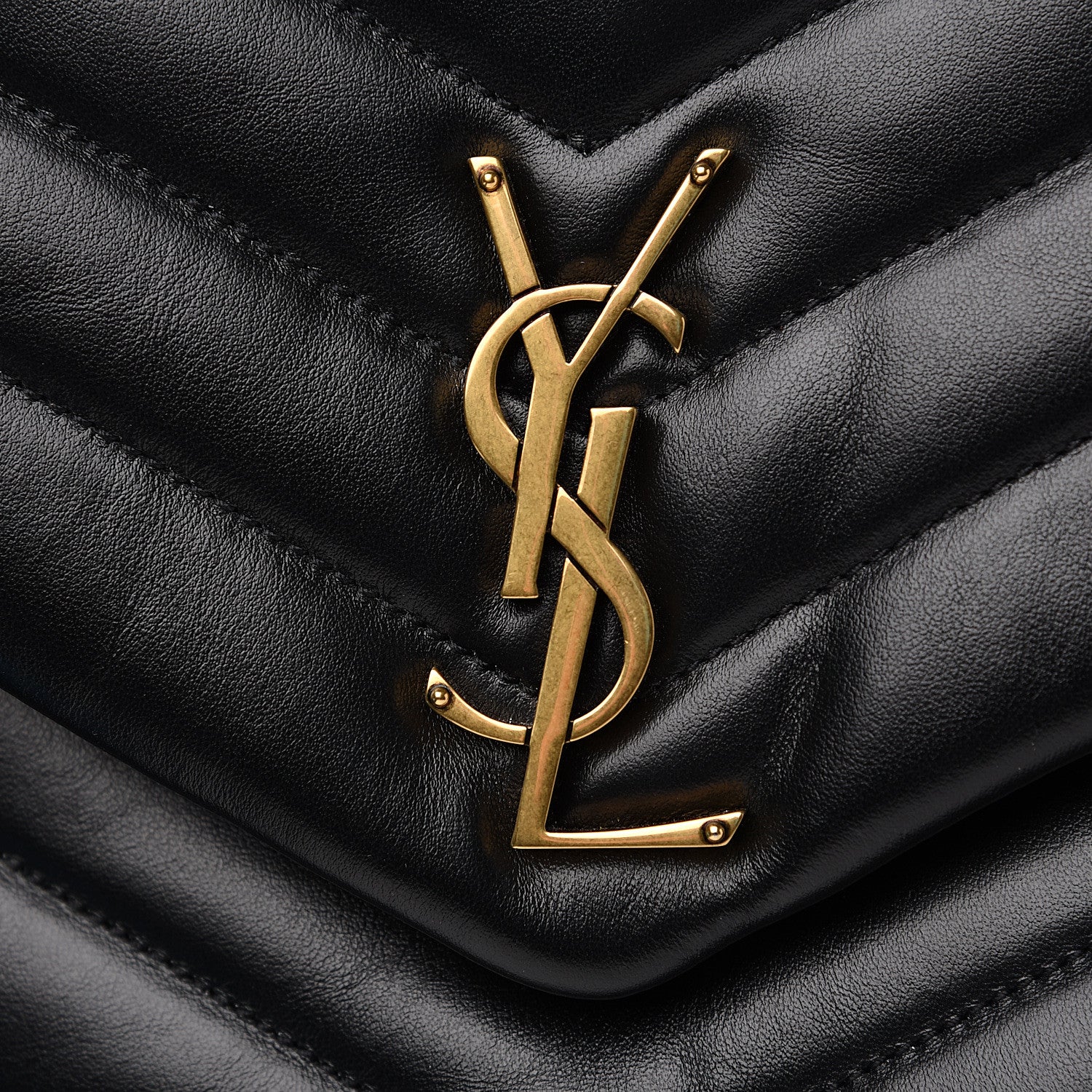 Saint Laurent Calfskin Y Quilted Monogram Medium Loulou Chain Satchel Black 8 of 10