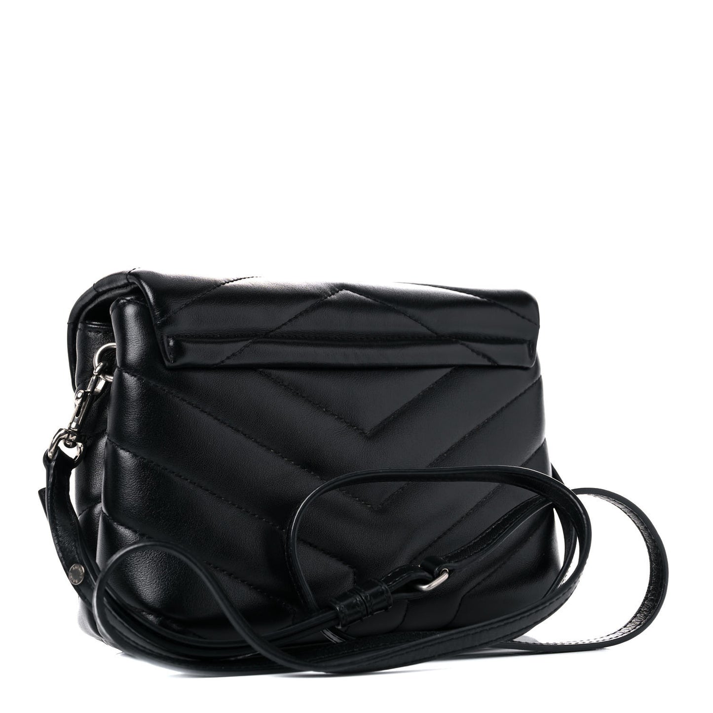 Calfskin Y Quilted Monogram Toy Loulou Crossbody Bag Black