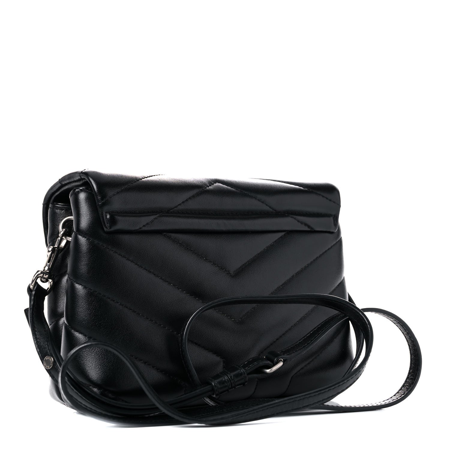 Saint Laurent Calfskin Y Quilted Monogram Toy Loulou Crossbody Bag Black 3 of 16