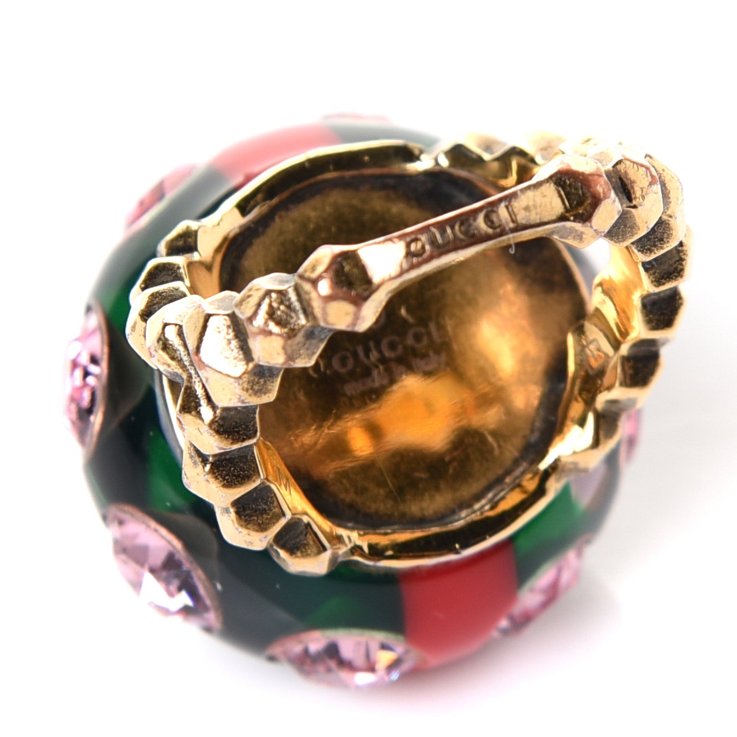 Crystal Resin Sylvie Vintage Web Ring M Green Red