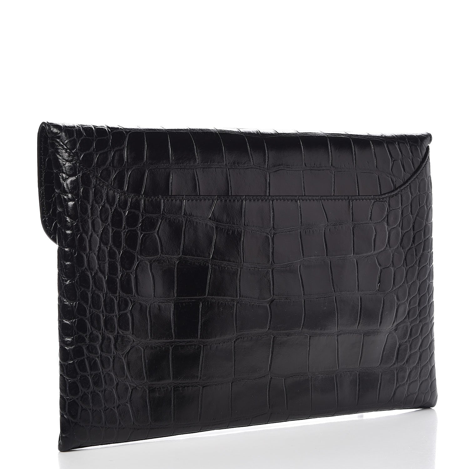Givenchy Calfskin Crocodile Embossed Medium Antigona Envelope Clutch Black 3 of 7