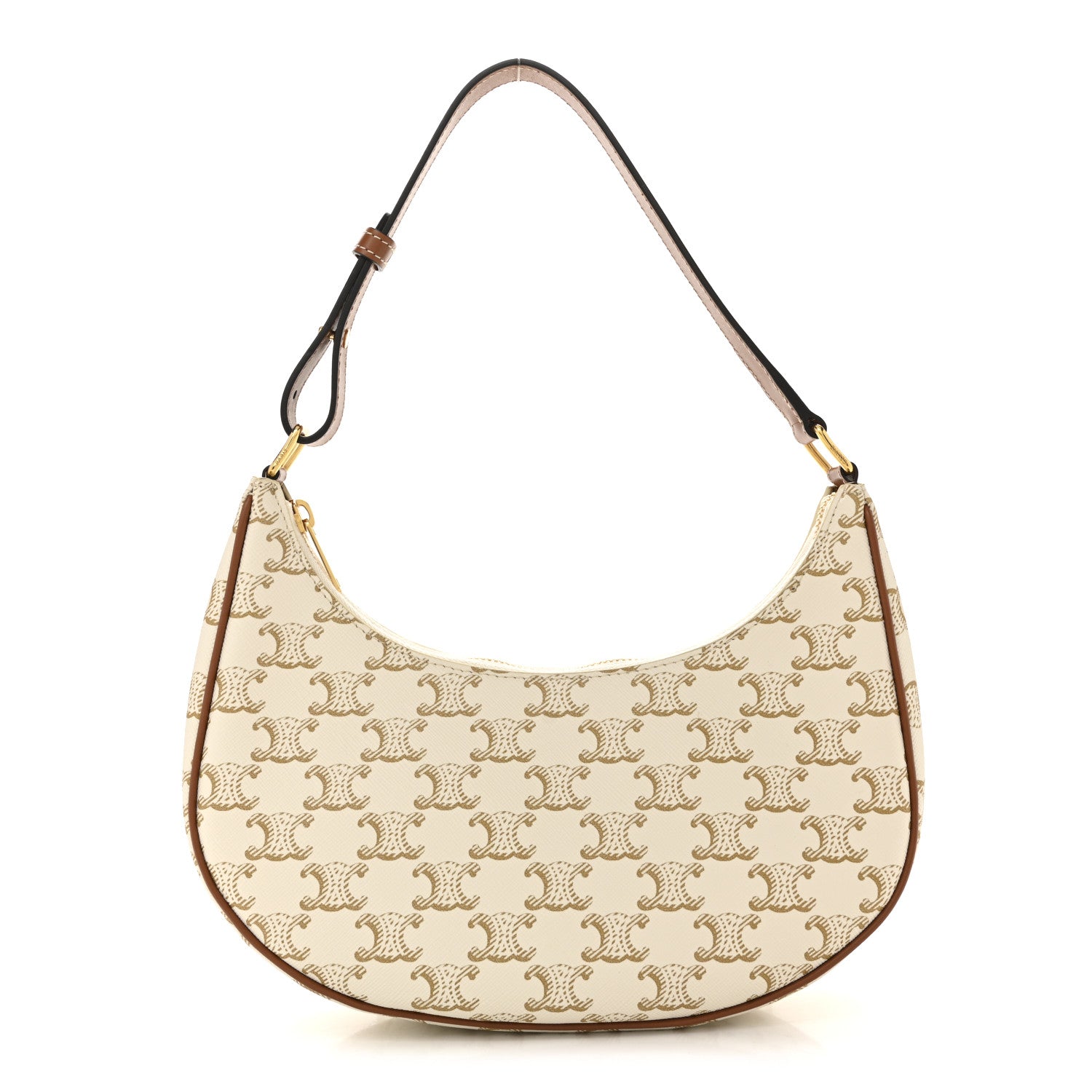 Celine Canvas Calfskin Ava Triomphe Shoulder Bag White 1 of 11